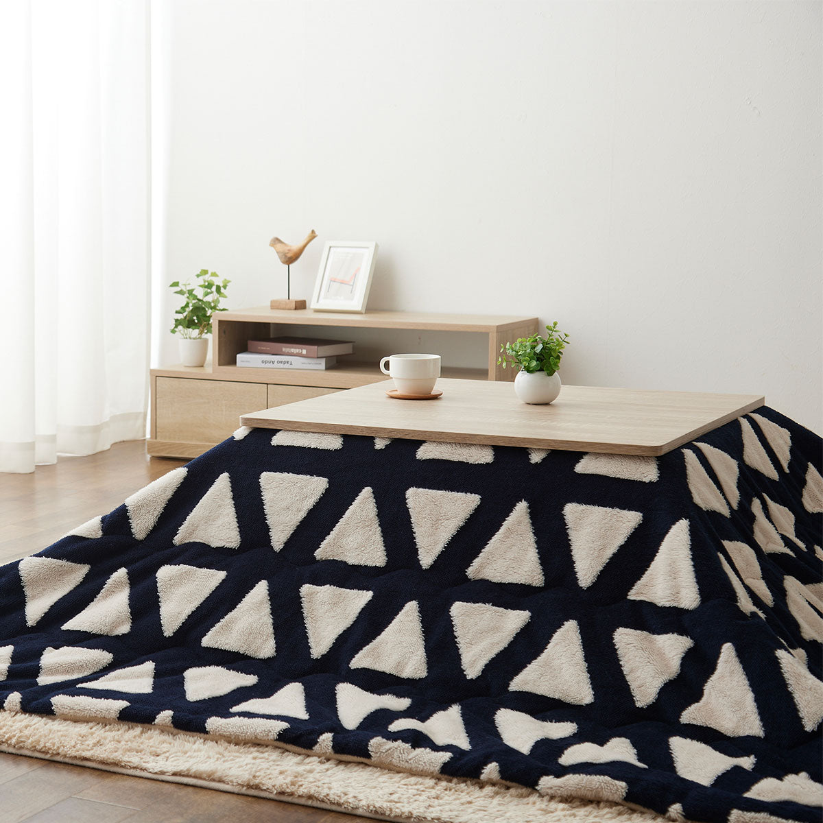 こたつテーブル+こたつ掛け布団 セット 長方形 90cm