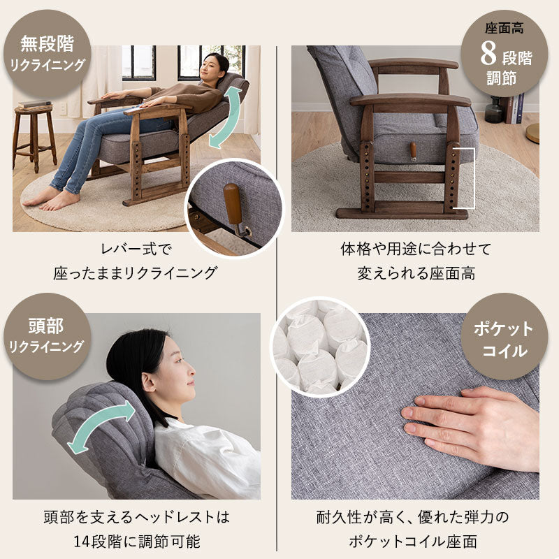 DEETA ディータ こたつテーブル+チェアセット 幅120cm 長方形 ダイニング用 高さ調節可能 ダイニングテーブル やぐら 机 ダイニングチェア 高座椅子