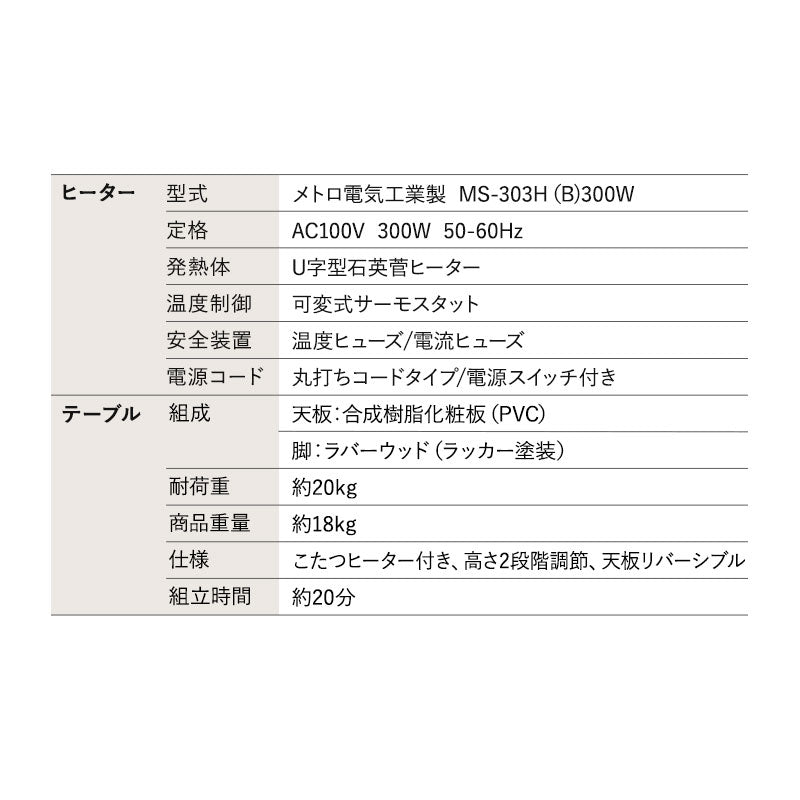 FLOSSO フロッソ こたつテーブル+こたつ掛け布団 2点セット 幅120cm 長方形 高さ調節可能 リバーシブル こたつ布団 やぐら 机 ソファ