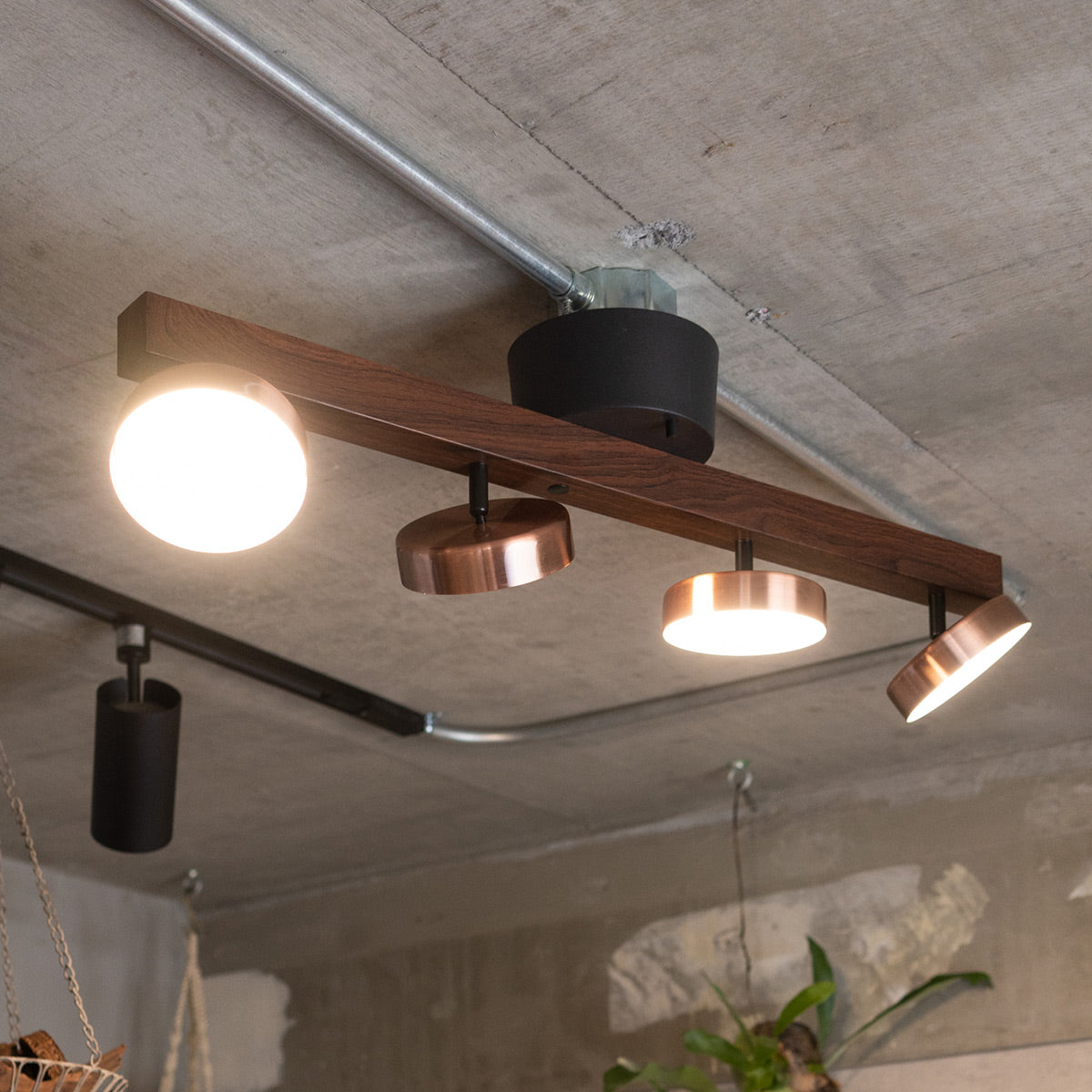 シーリングライト スポットライト LED内蔵 調光・調色機能付き アッパーライト付き リモコン付き 4灯