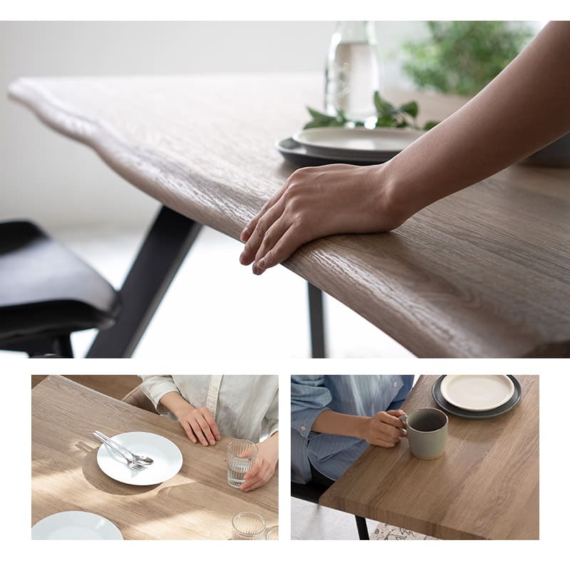 ダイニングテーブル 食卓テーブル 幅160cm 長方形 コンパクト 一枚板風 センターテーブル リビングテーブル 木目調 スチール脚 食卓用 リビング ダイニング