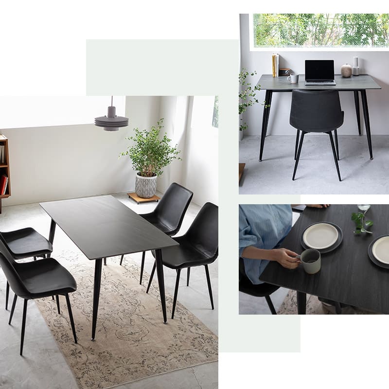 ダイニングテーブル 食卓テーブル 幅120cm 長方形 コンパクト セラミック センターテーブル リビングテーブル 石目調 スチール脚 食卓用 リビング ダイニング