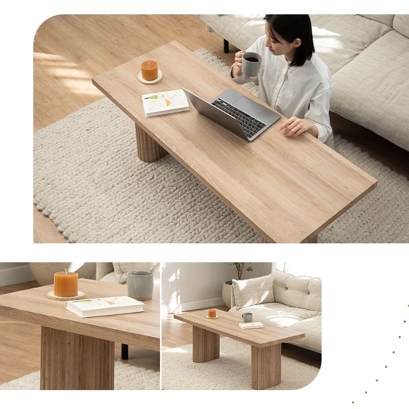 コーヒーテーブル 幅130cm 長方形 コンパクト ローテーブル センターテーブル ソファテーブル 木目調 食卓用 パソコンデスク ワークデスク 机 作業台 ディスプレイシェルフ 棚