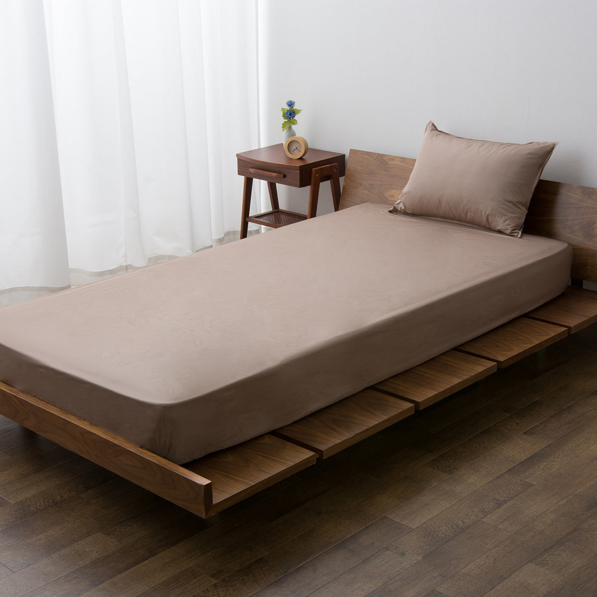 ベッド用布団カバー シングルサイズ 防ダニ 花粉症対策 ボックスシーツ