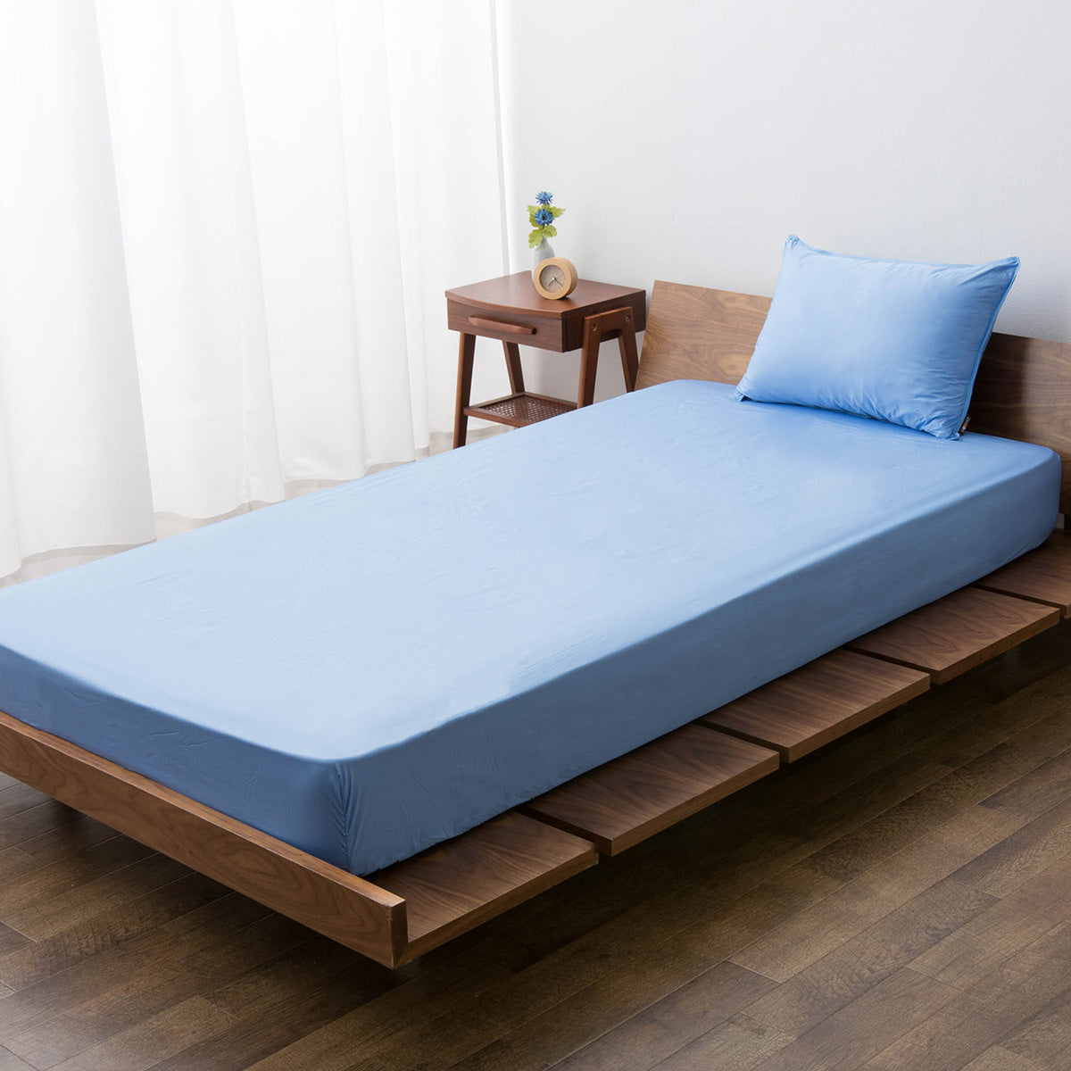 ベッド用布団カバー シングルサイズ 防ダニ 花粉症対策 ボックスシーツ