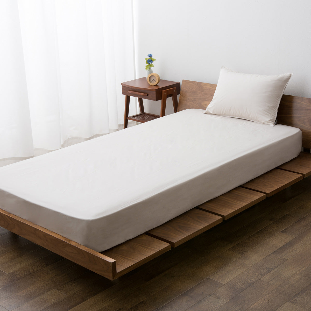 ベッド用布団カバー シングルサイズ 防ダニ 花粉症対策 ボックスシーツ