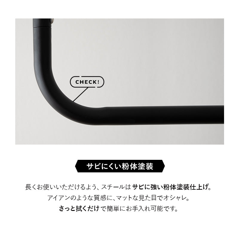 ハンガーパイプ 幅120cm 吊り下げ式 コ型 ネジ付き ハンガーラック シーリングハンガー ハンガーバー ランドリーバー 物干し 室内干し ディスプレイ ハンギング 吊り下げ収納 天井