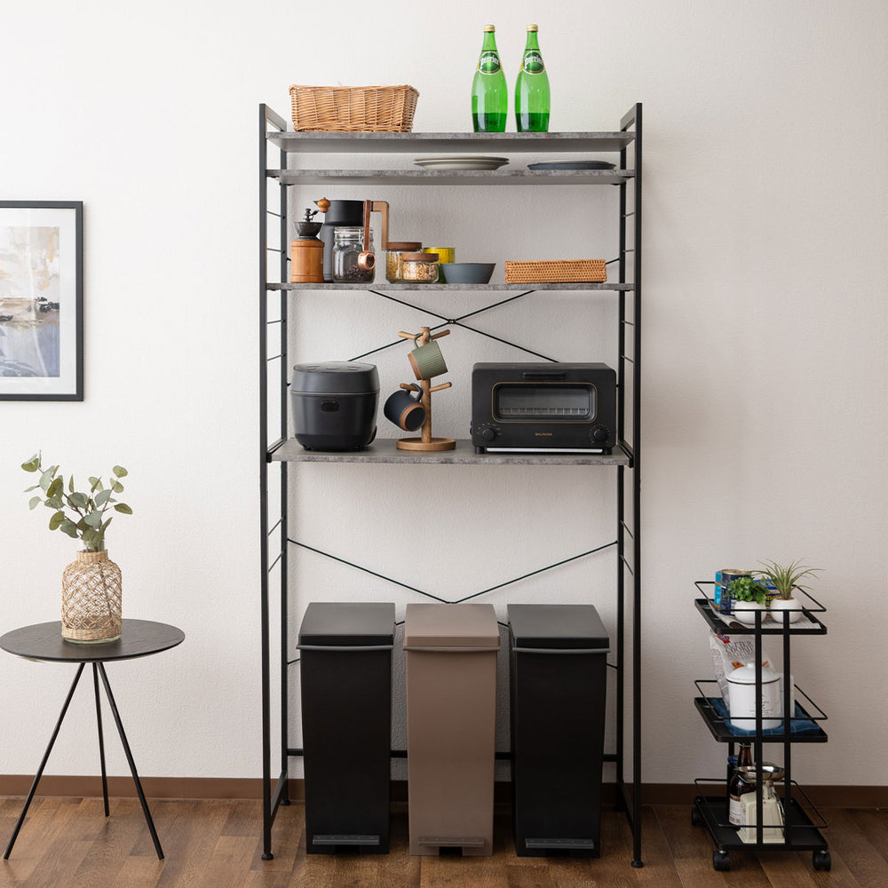 キッチンラック 幅60cm 幅90cm 3段 大型レンジ対応 収納ラック ゴミ箱上ラック レンジ台 レンジラック 収納棚 キャビネット ラック 冷蔵庫 ゴミ箱 ごみ箱 ダストボックス ゴミ箱上収納 キッチン収納 収納家具