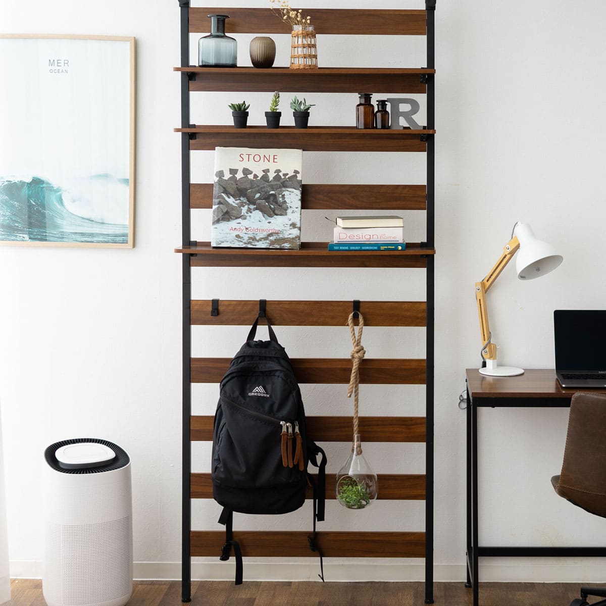 ウォールラック 幅60cm 幅80cm つっぱりタイプ 突っ張り棚 突っ張りラック ウォールシェルフ 収納棚 飾り棚 間仕切り 壁面収納 リビング収納 収納家具 ディスプレイ 賃貸