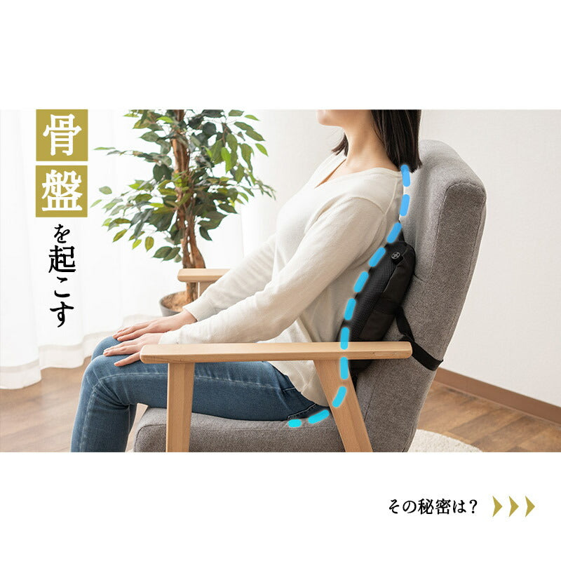 車椅子のクッションメーカーが作った腰クッション リクライニングチェア用 固定バンド付き バブルエアー調整 腰痛対策 医療 介護