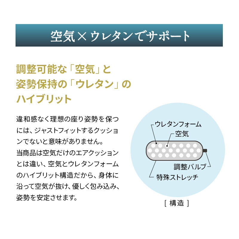 車椅子のクッションメーカーが作った腰クッション リクライニングチェア用 固定バンド付き バブルエアー調整 腰痛対策 医療 介護