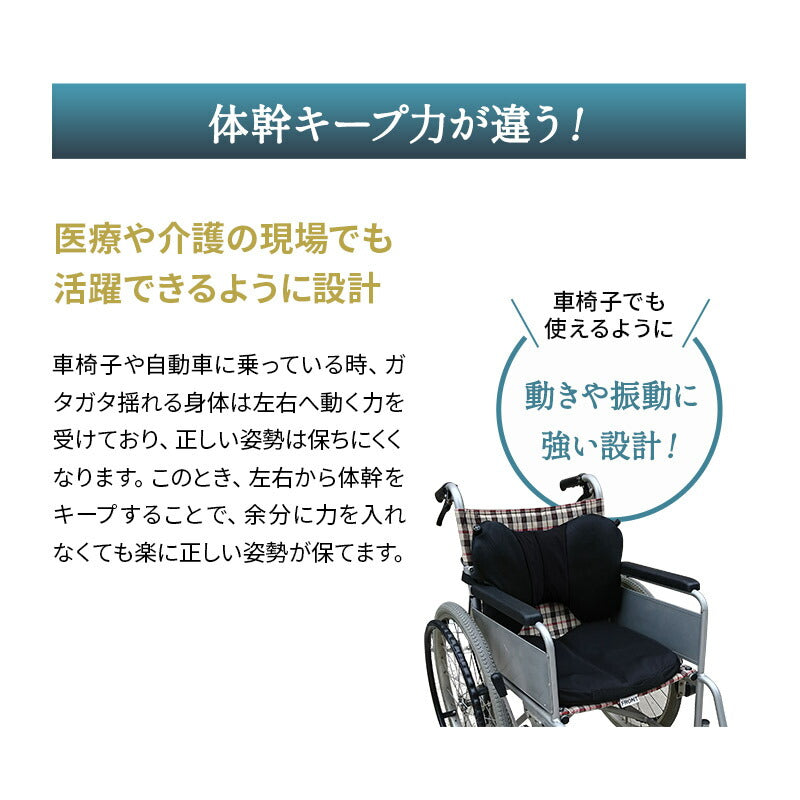車椅子のクッションメーカーが作った腰クッション リクライニングチェア用 固定バンド付き バブルエアー調整 腰痛対策 医療 介護