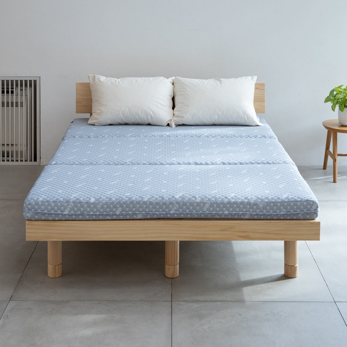 丈夫なすのこベッド 3つ折りマットレス 2点セット