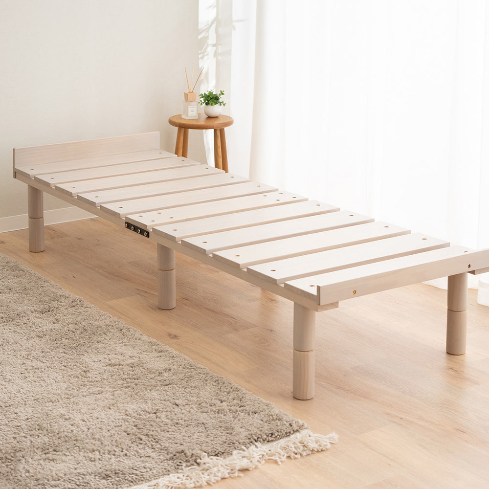 OSMOS デイベッド 185×65cm コンパクトショートサイズ 高さが変えられる 天然木 すのこ ベッド  エクストラベッド 調湿 高通気 湿気対策 カビ対策