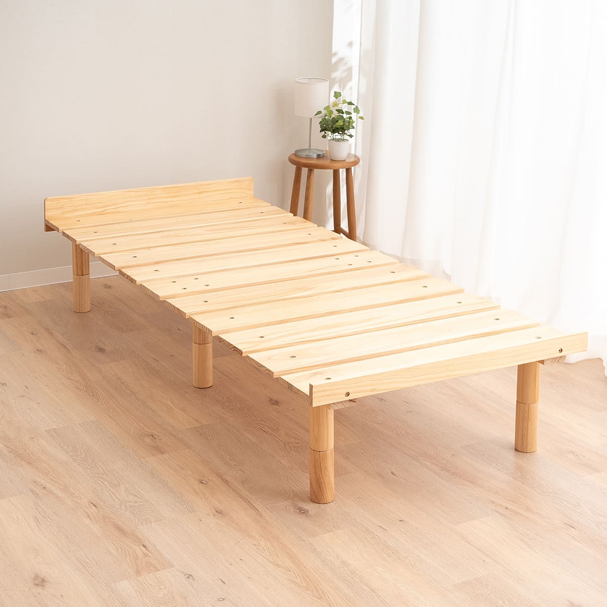 OSMOSU デイベッド 185×80cm セミシングルショートサイズ 高さが変えられる 天然木 すのこ ベッド エクストラベッド 調湿 高通気 湿気対策 カビ対策