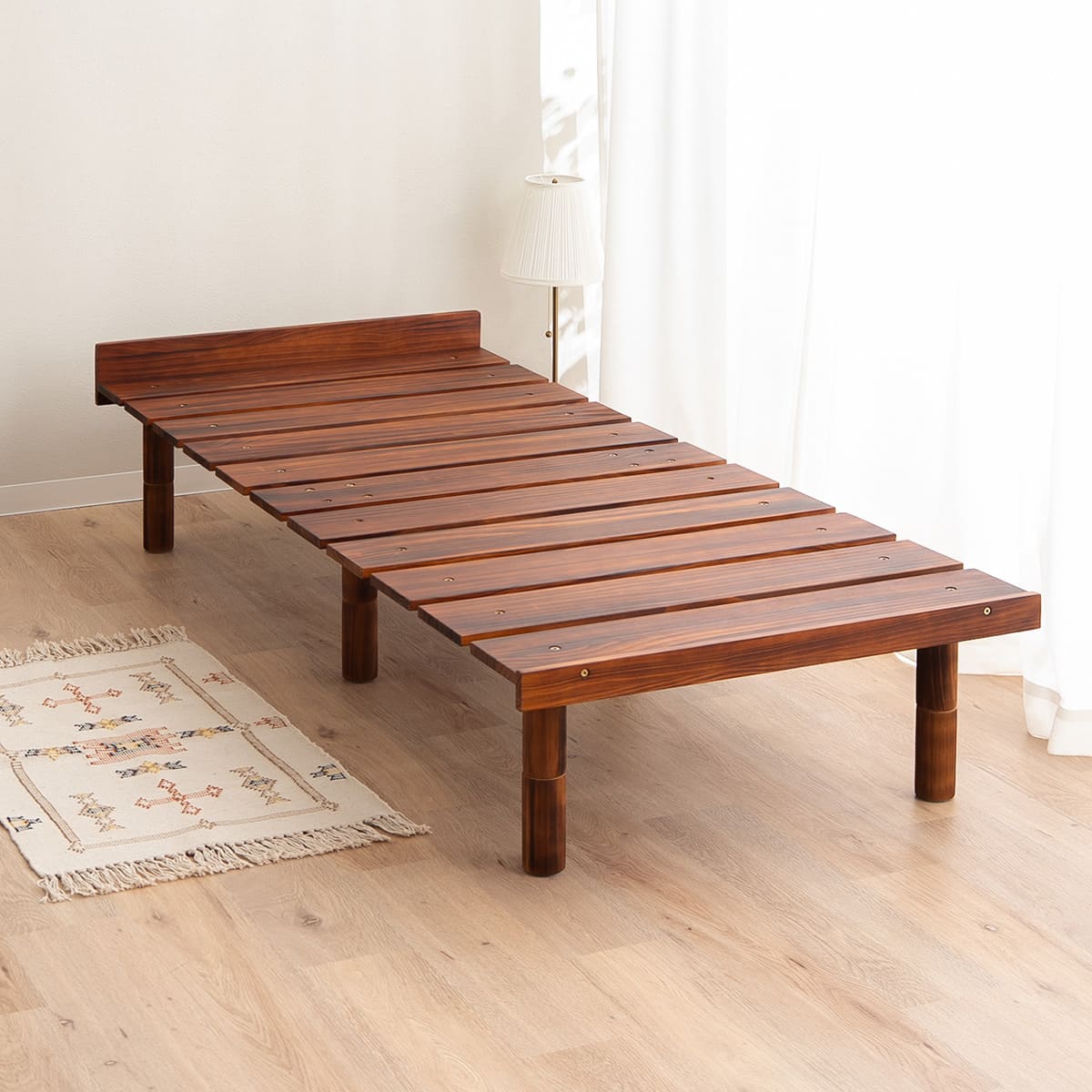 OSMOSU デイベッド 185×80cm セミシングルショートサイズ 高さが変えられる 天然木 すのこ ベッド エクストラベッド 調湿 高通気 湿気対策 カビ対策