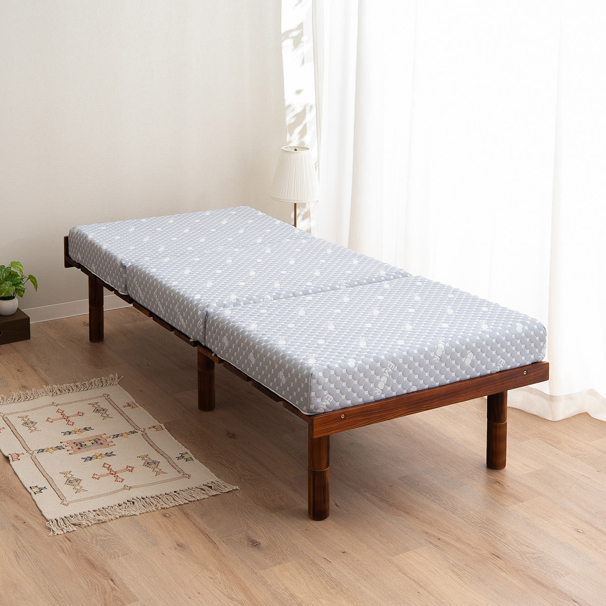 すのこベッド 3つ折りマットレス 2点セット