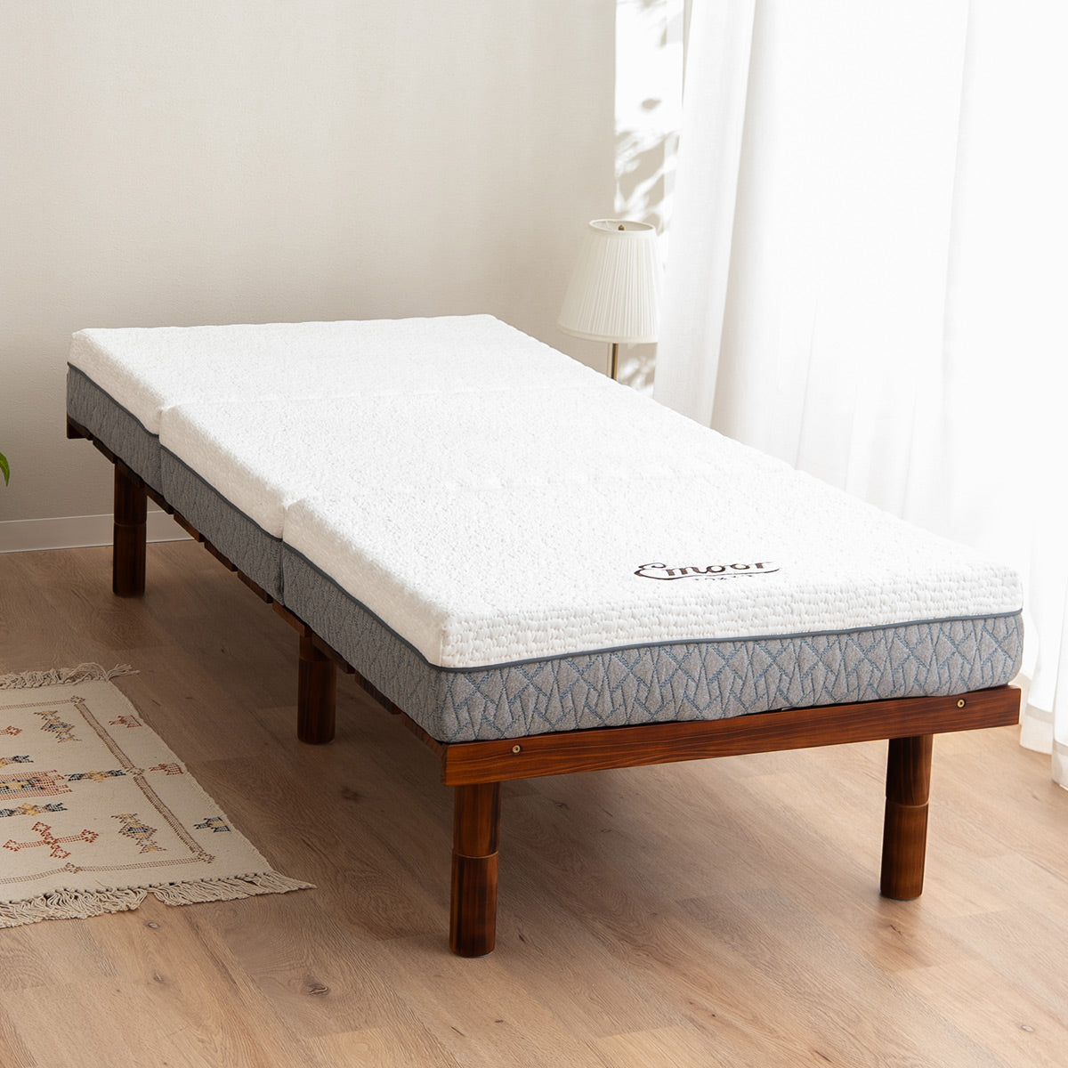 すのこベッド 3つ折りマットレス 2点セット