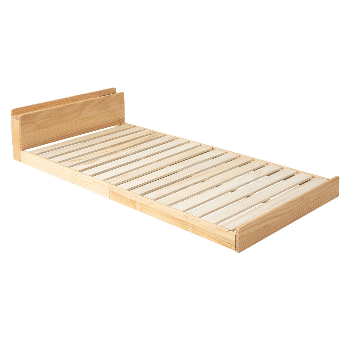 ファミリーベッドフレーム ファミリーサイズ 連結可能 すのこベッド ローベッド ベッドフレーム 木製 ヘッドボード付き 宮付き コンセント付き