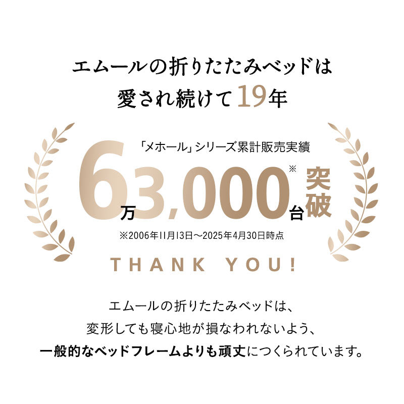 超軽量折りたたみベッド 「プラウド」 シングルサイズ 組立不要 背もたれ5段階リクライニング 指はさみ防止パーツ付き キャスター付き ショールーム体験可