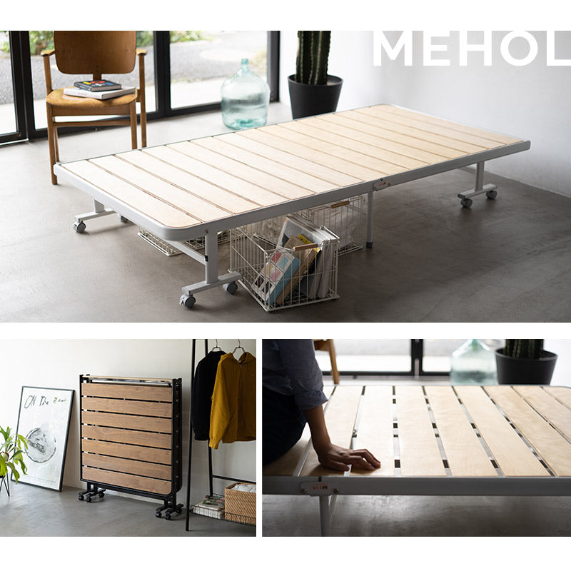 メホール 折りたたみ すのこベッド ロータイプ 組立不要 除湿 湿気対策 カビ対策 立川ショールーム体験可