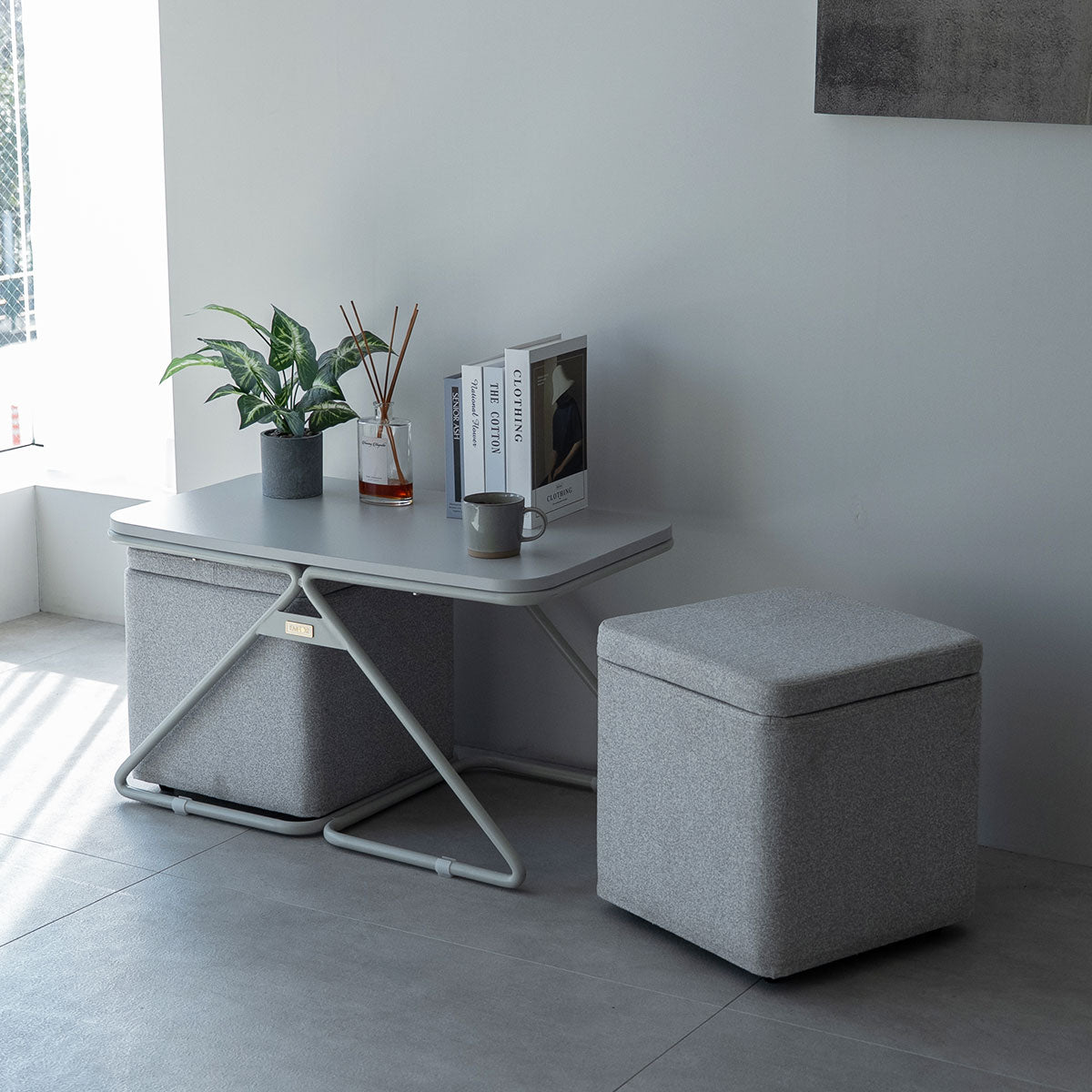 テーブル&スツール テーブルセット STINA 幅80cm 角型 長方形 完成品 軽量 コンパクト ソファテーブル カフェテーブル サイドテーブル 椅子 チェア 来客用 リビング ダイニング 寝室 オフィス カフェ ホーム 施設