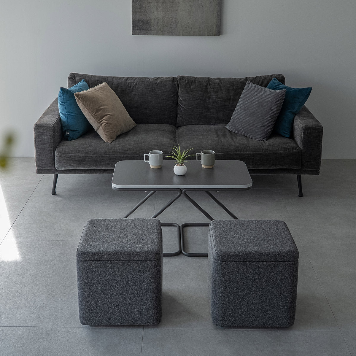 テーブル&スツール テーブルセット STINA 幅80cm 角型 長方形 完成品 軽量 コンパクト ソファテーブル カフェテーブル サイドテーブル 椅子 チェア 来客用 リビング ダイニング 寝室 オフィス カフェ ホーム 施設