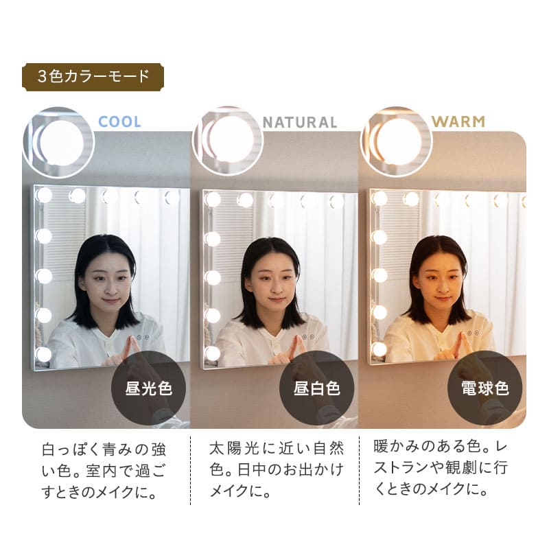 ロココ調 LEDライト付き 猫足 ドレッサー 3点セット 幅75cm 鏡台 ドレッサーテーブル スツール ハリウッドミラー 女優ミラー 椅子付き 猫脚 白家具 姫系家具 姫家具