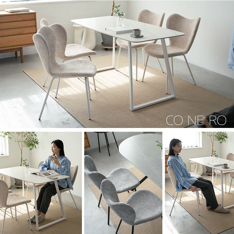 ダイニングチェア 同色 2脚セット ファブリック スチール脚 椅子 いす イス チェア 1人掛け 1人用