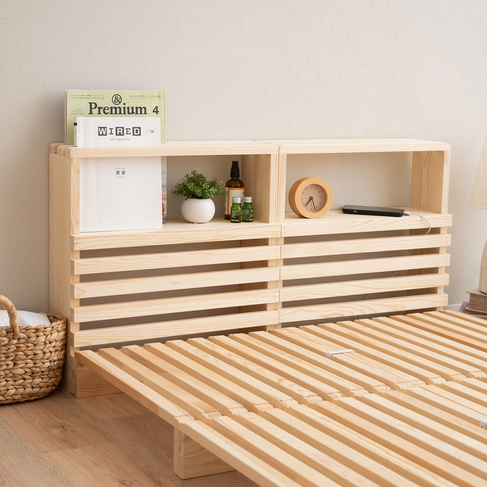 パレットベッド用 ヘッドボード 2個セット 正方形 追加購入 後付け 木製 軽量 すのこベッド ベッドフレーム シングルサイズ