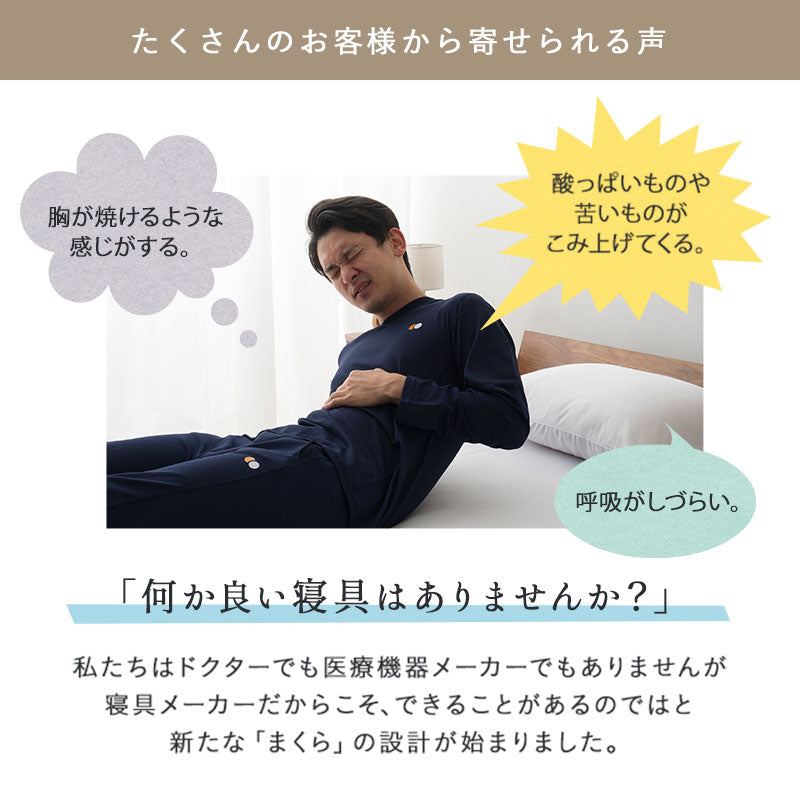 傾き寝まくら 傾斜枕 日本製 逆流性食道炎 胸やけ 肩こり 無呼吸症候群 いびき 三角枕 なだらか枕 上半身枕