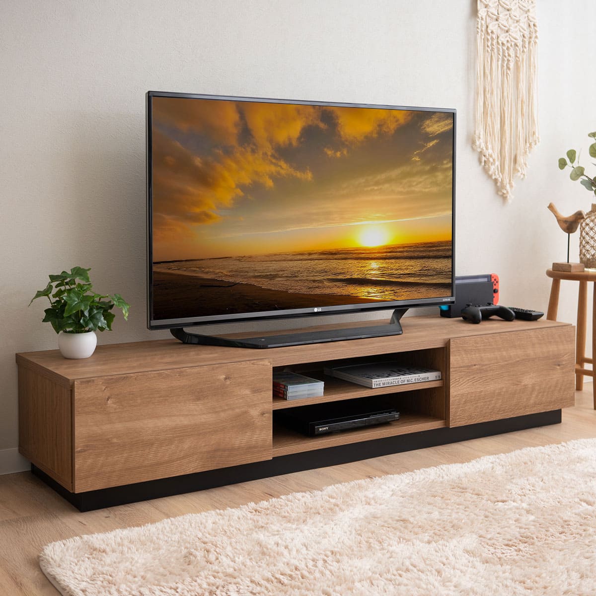 テレビボード テレビ台 幅115cm 幅152cm 幅176cm 24型～77型対応 背面収納スペース付き 低め ロータイプ ローボード 木目 ヴィンテージ 大型テレビ対応