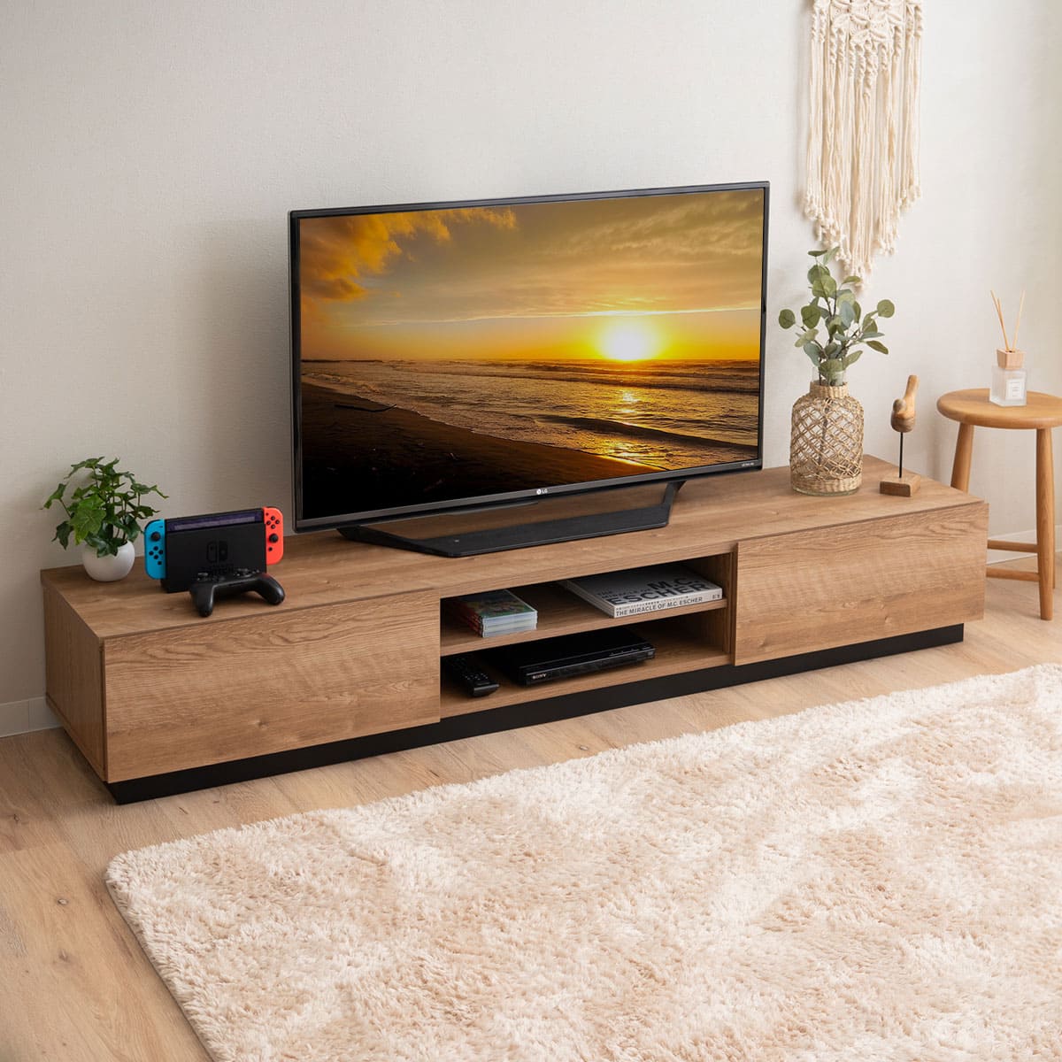 テレビボード テレビ台 幅115cm 幅152cm 幅176cm 24型～77型対応 背面収納スペース付き 低め ロータイプ ローボード 木目 ヴィンテージ 大型テレビ対応