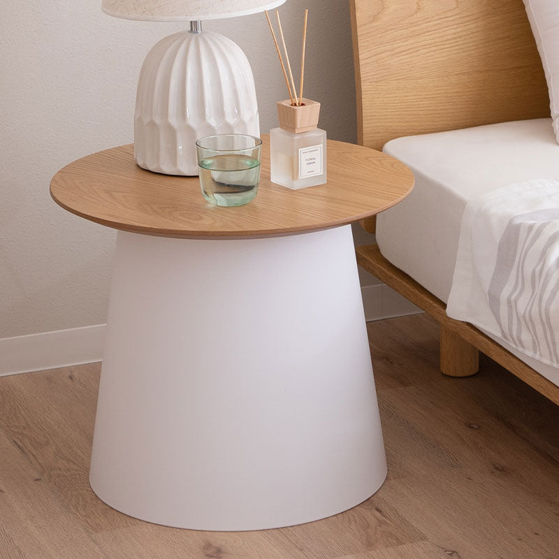 ラウンド ベッドサイドテーブル ナイトテーブル 直径49cm 円形