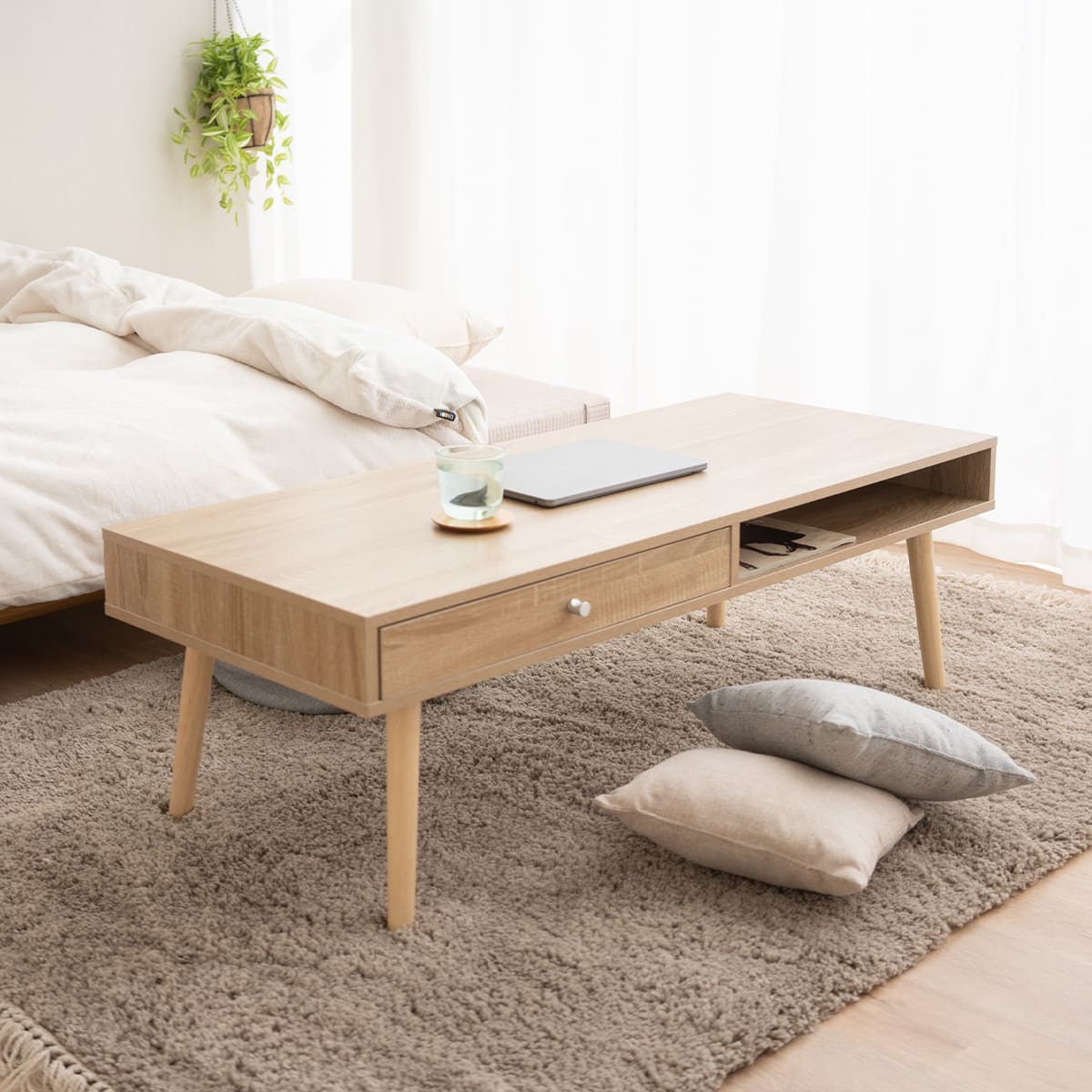 木製シンプルテーブル 引き出し付き 楽天市場】ローテーブル テーブル 引き出し付き 木製 角型