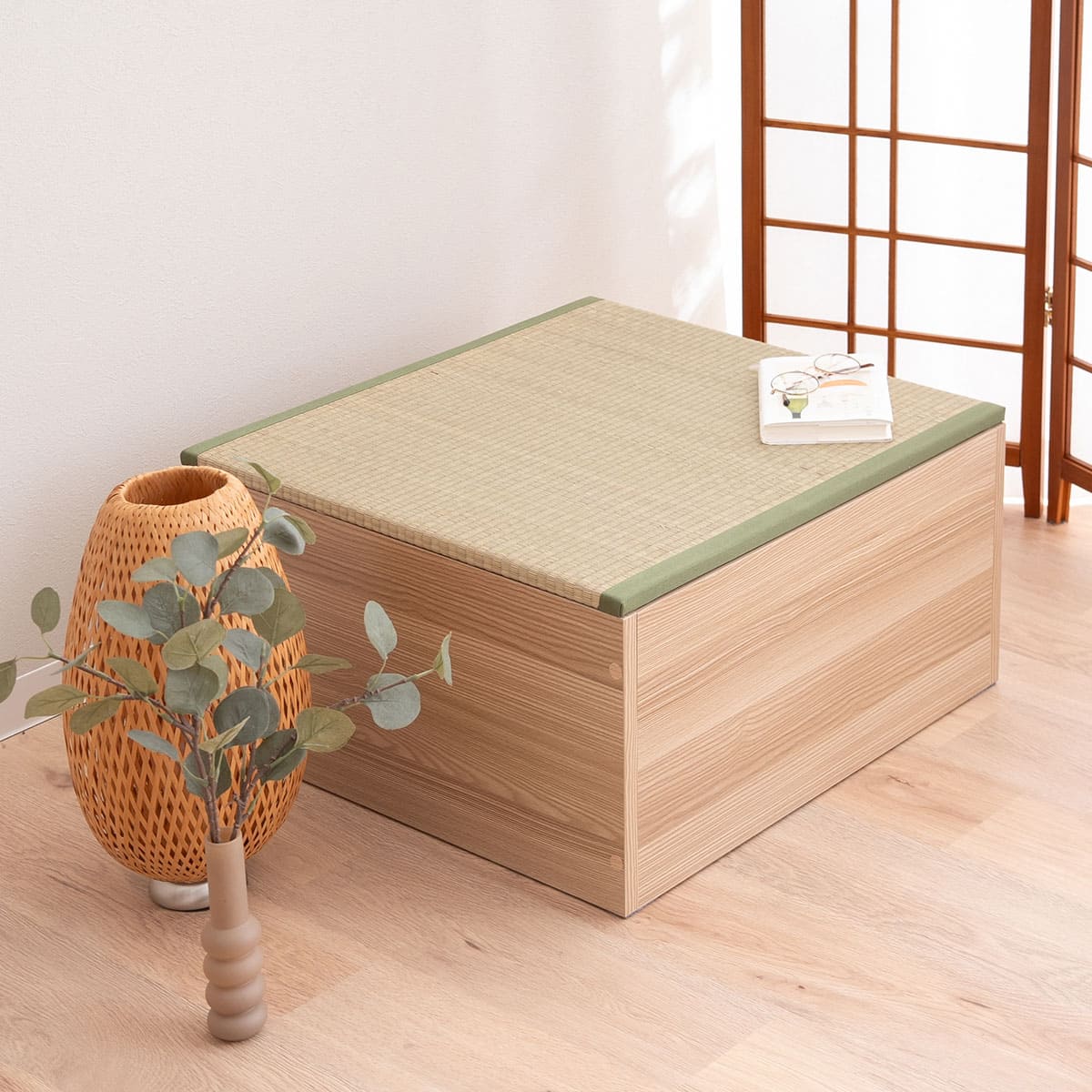 畳収納ユニット 小上がり 正方形 長方形 天然い草 桐スノコ | 寝具
