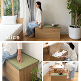 Toice トイス 収納付き ボックスベンチ 畳 幅90cm 天然い草 木目 スツール 腰掛け 椅子 チェア 収納 玄関 リビング ダイニング 防災 備蓄