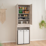 キッチンラック 幅60cm 引き出し付き 収納ラック ゴミ箱上ラック 食器棚 収納棚 キャビネット ラック 冷蔵庫 ゴミ箱 ごみ箱 ダストボックス ゴミ箱上収納 キッチン収納 収納家具