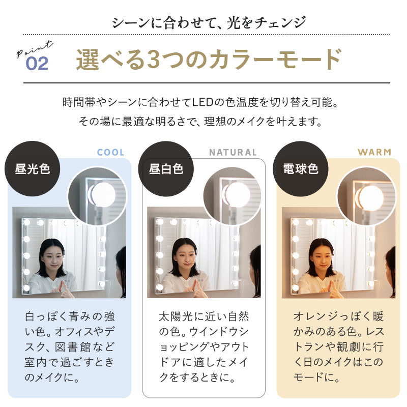ドレッサーミラー 女優ミラー化粧鏡 ライト付き 3色調色 USBポート搭載 Amazon.co.jp: 女優ミラー 14個/17個電球付き 化粧ミラー USB付き/USB