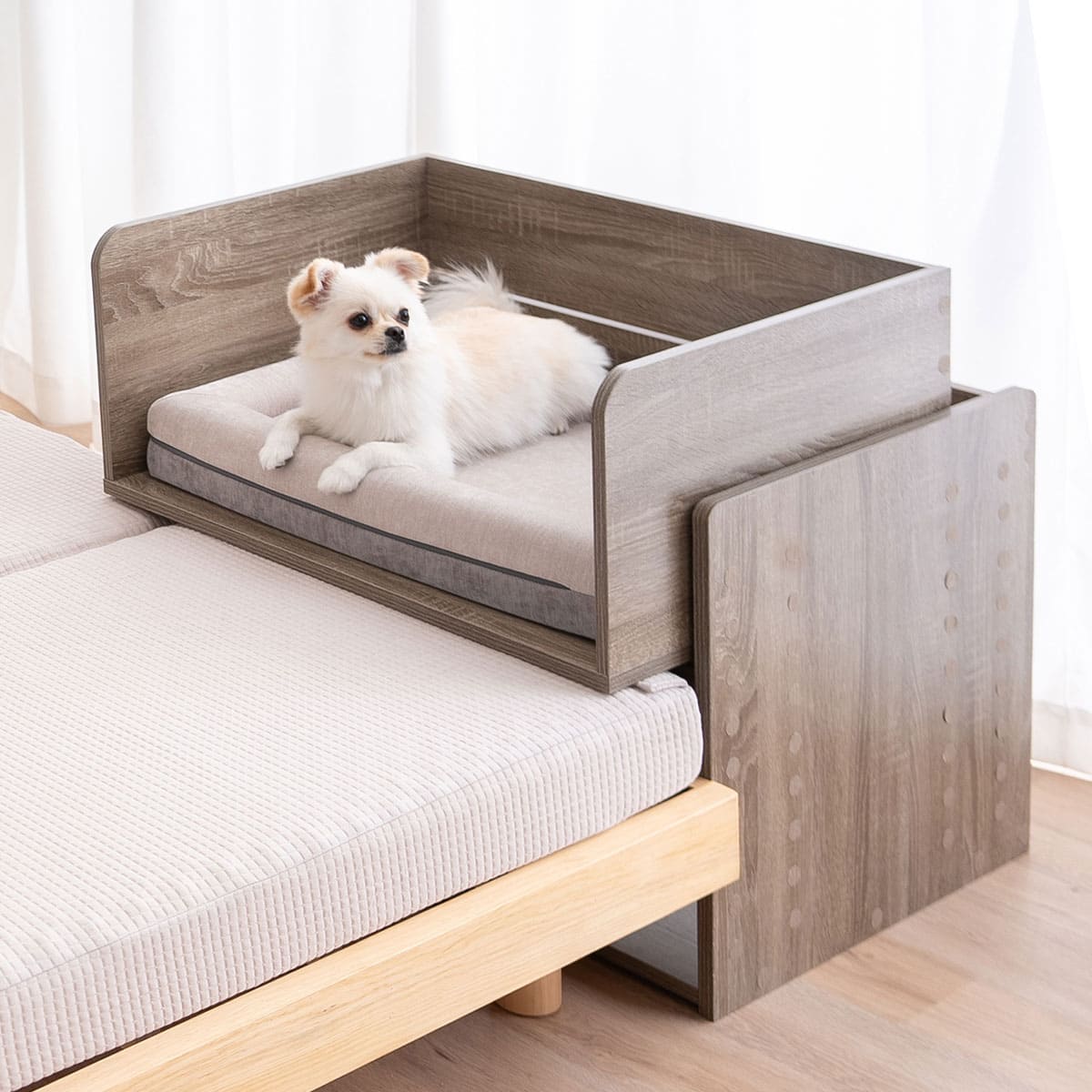 【ワンコnowaで大好評】 添い寝ベッド ベッドフレーム 小型犬 パピー 成犬 シニア 高さ調節可能 ペットベッド ドッグベッド 洞穴ベッド 老犬 高齢犬 犬用 猫用 ペット用 ベッド 見守り 介護用品 ペット用品
