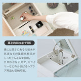 ドレッサーテーブル 幅80cm 完成品 ローテーブル 鏡台 1台2役 収納スペース付き センターテーブル 化粧台 メイク台 木製 天然木 ガラス天板