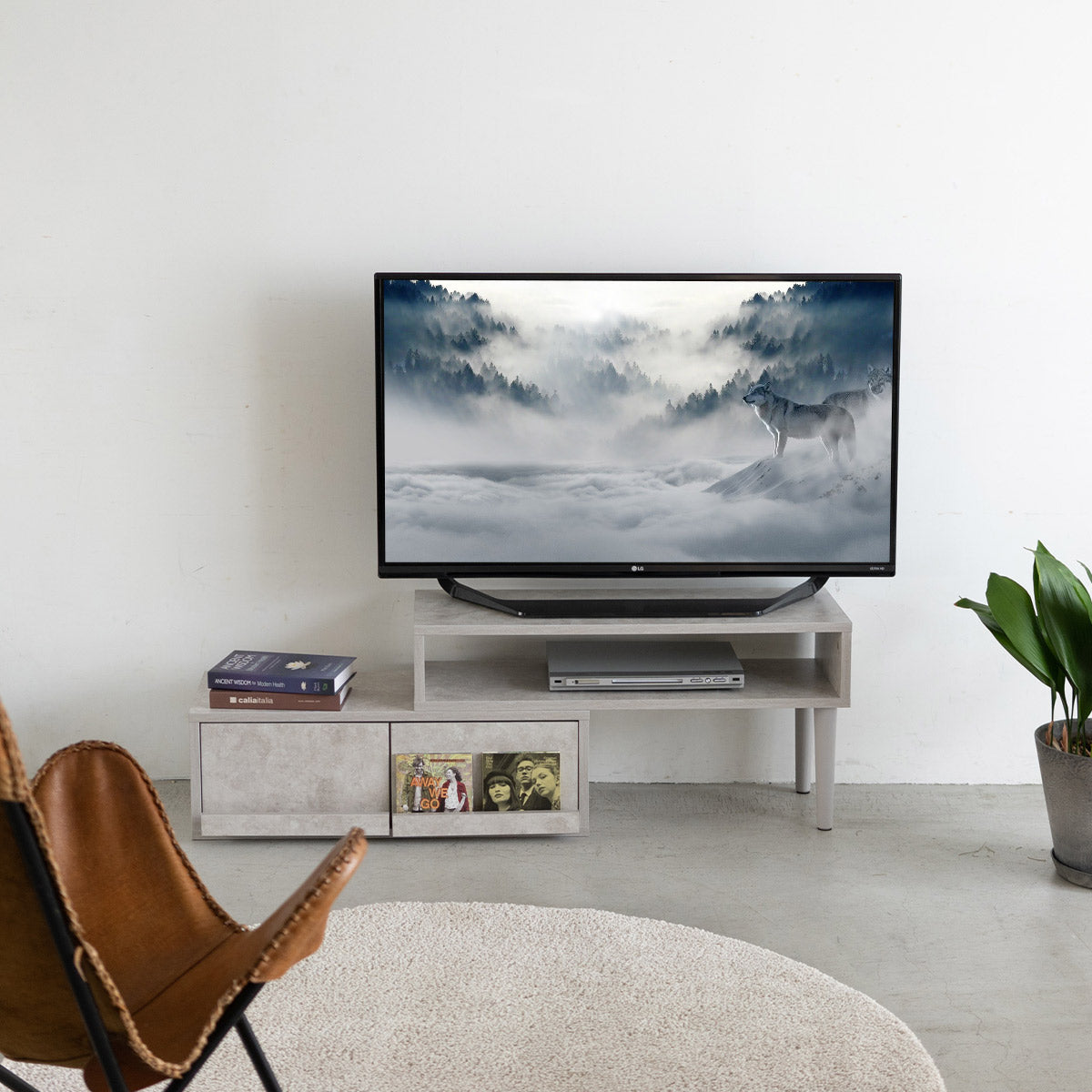 テレビボード 伸縮式 幅80cm テレビ台 ローボード セラミック調