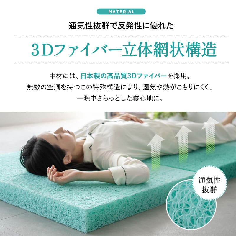 スカイブリージーマットレス シングル セミダブル ダブル クイーン 5cm