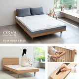 スタンダードベッド ORVA キャビネット クローズフレーム LED照明付き 大容量収納付き コンセント付き ベッドフレーム すのこ スノコ 調湿 高通気 湿気対策 カビ対策 シングル ダブル クイーン