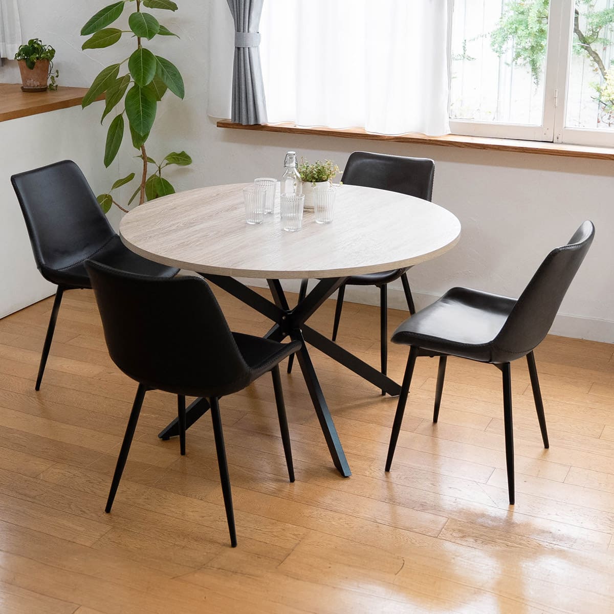 ダイニング5点セット NOLDE ダイニングセット 幅115cm 伸長式 円形 丸