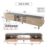 テレビボード テレビ台 幅180cm 32型～75型対応 完成品 日本製 ローボード テレビラック AVラック 収納棚 ロータイプ フラップ扉 引き出し収納 大型テレビ対応 stonoak ストノーク