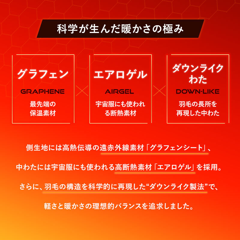 ダウンライク掛け布団 高機能掛け布団 シングル ダブル クイーン 収納ケース付き グラフェン・エアロゲル・ダウンライクわた使用 体温で発熱 速暖