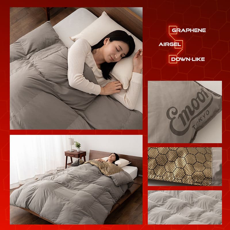 ダウンライク掛け布団 高機能掛け布団 グラフェン・エアロゲル・ダウンライクわた使用 速暖 保温 蓄熱 抗菌防臭 遠赤外線効果 体温で発熱 高断熱 あたたかい 洗える あったか寝具 秋冬 防寒対策 寒さ対策