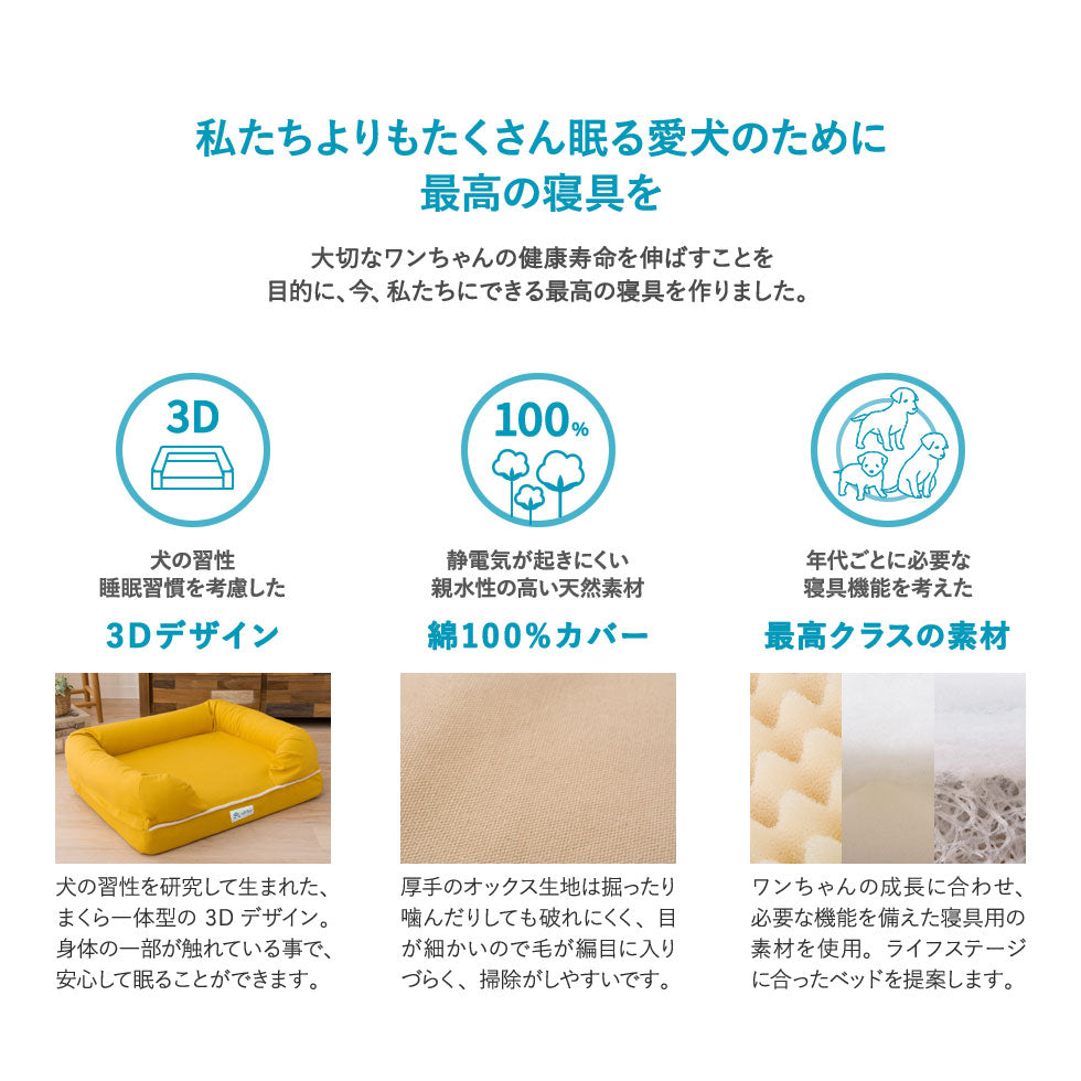 専用カバー】ペット用 年代に合わせて選ぶ 高反発3Dベッド XLサイズ