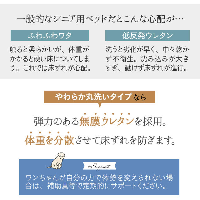 年代に合わせて選ぶ 3Dベッド やわらか丸洗いタイプ シニア＆ハイシニア用 小型犬 中型犬 洗えるカバー付き ペットベッド ドッグベッド 犬用 ペット用 ベッド カドラー ペット用品
